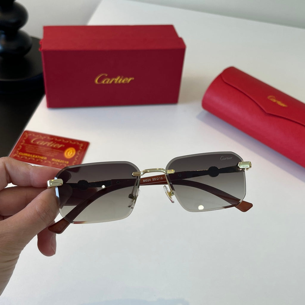 Cartier Lightweight Metal Rimless Silver Lens Sunglasses for Men & Wo - 493701 - detail image 4