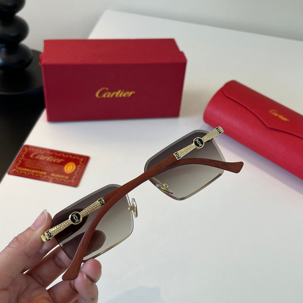 Cartier Lightweight Metal Rimless Silver Lens Sunglasses for Men & Wo - 493701 - detail image 9