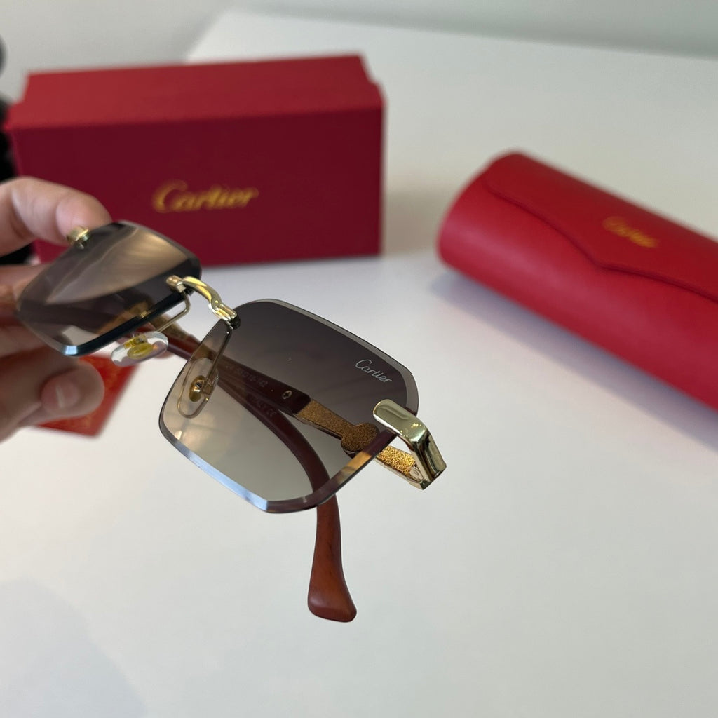 Cartier Lightweight Metal Rimless Silver Lens Sunglasses for Men & Wo - 493701 - detail image 7