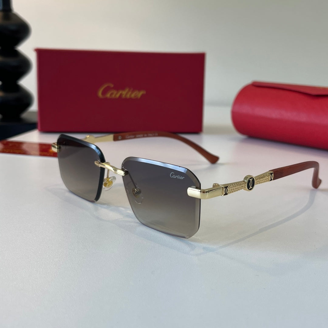 Cartier Lightweight Metal Rimless Silver Lens Sunglasses for Men & Wo - 493701 - detail image 3