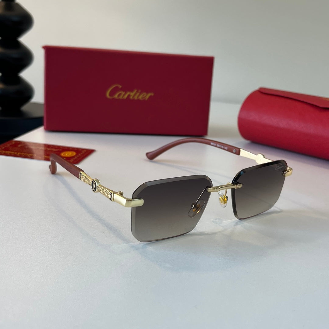 Cartier Lightweight Metal Rimless Silver Lens Sunglasses for Men & Wo - 493701