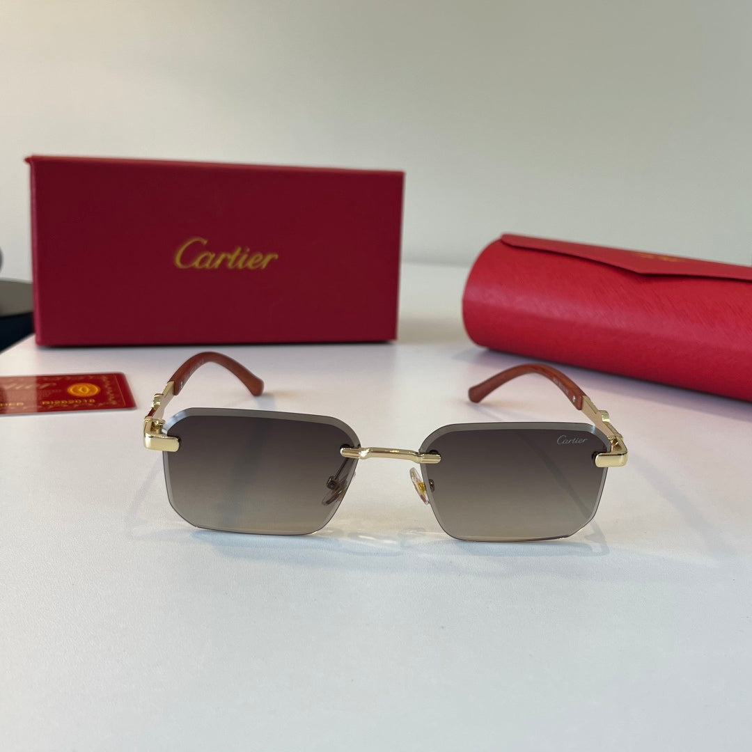 Cartier Lightweight Metal Rimless Silver Lens Sunglasses for Men & Wo - 493701 - detail image 2