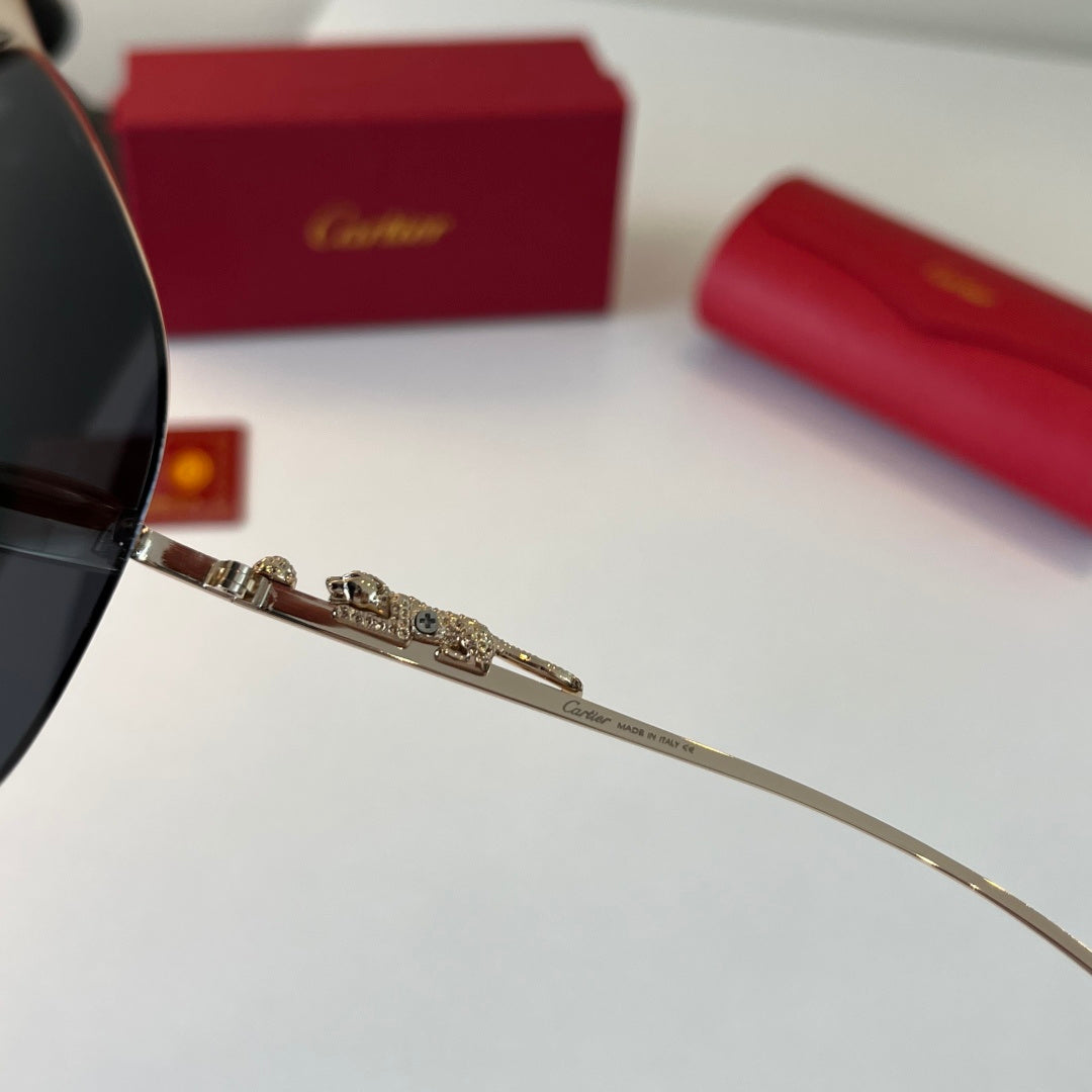 Cartier Lightweight Metal Rimless Silver Lens Sunglasses for Men & Wo - 465729 - detail image 11