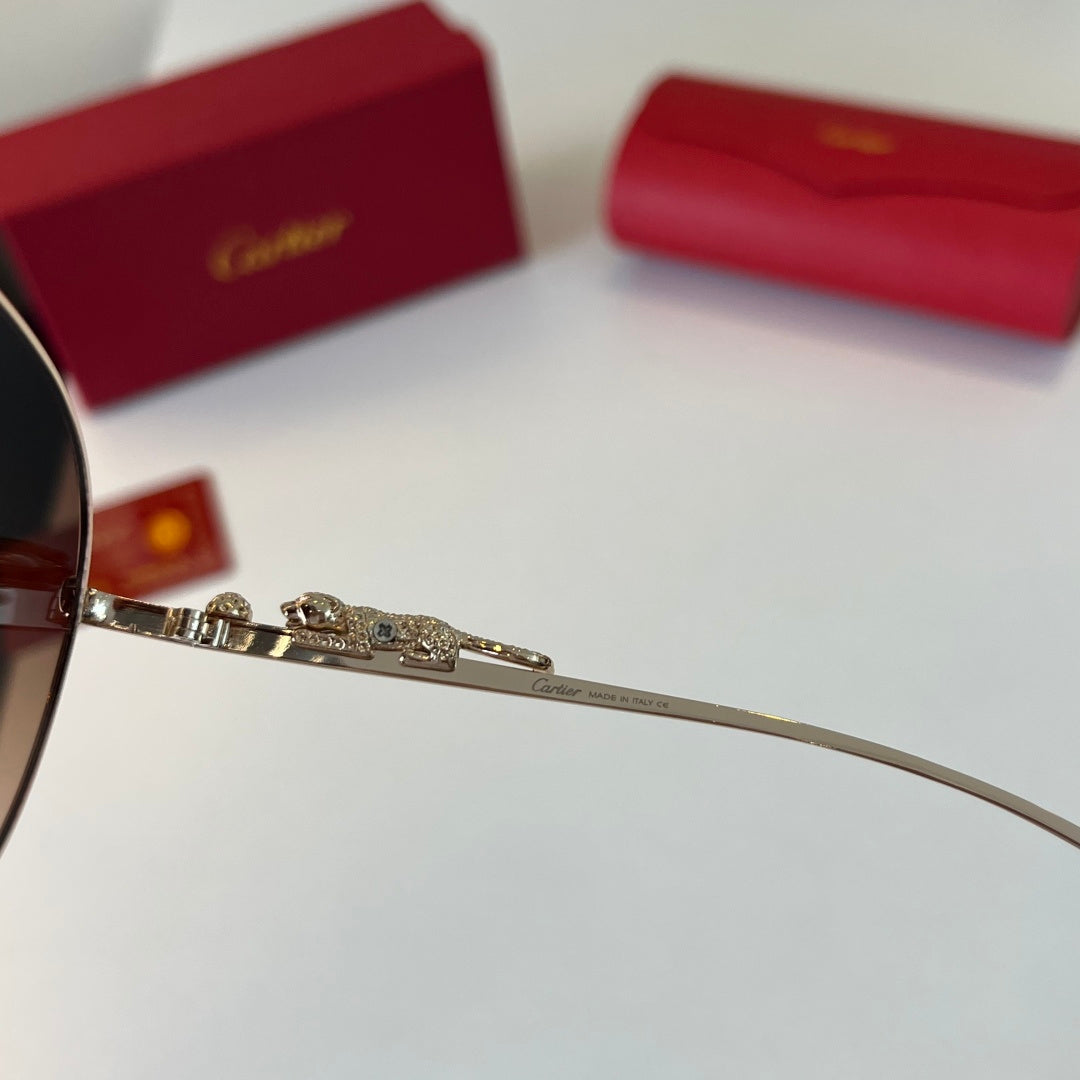 Cartier Lightweight Metal Rimless Red Lens Sunglasses for Men & Women - 465730 - detail image 11