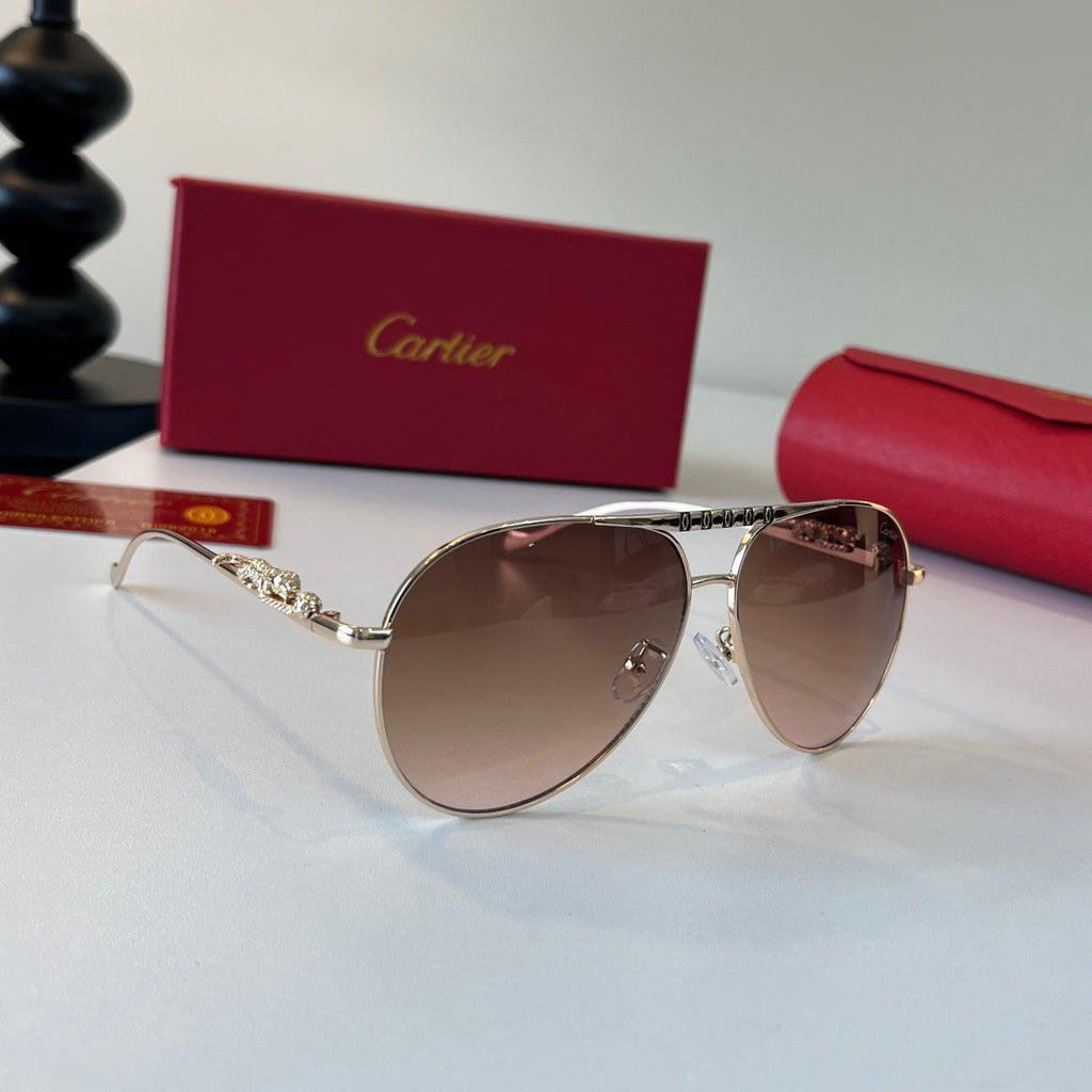 Cartier Lightweight Metal Rimless Red Lens Sunglasses for Men & Women - 465730