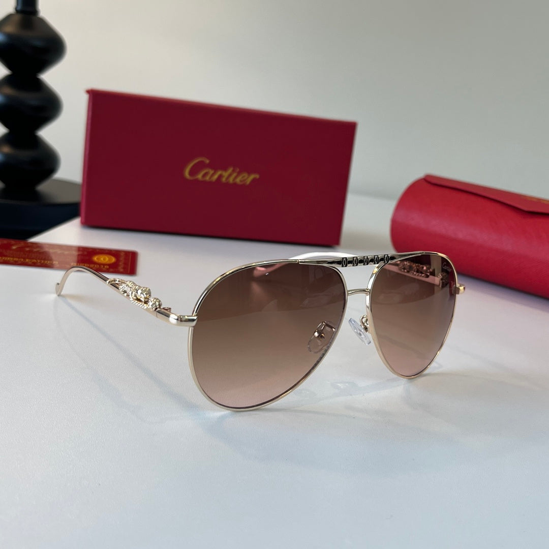 Cartier Lightweight Metal Rimless Red Lens Sunglasses for Men & Women - 465730