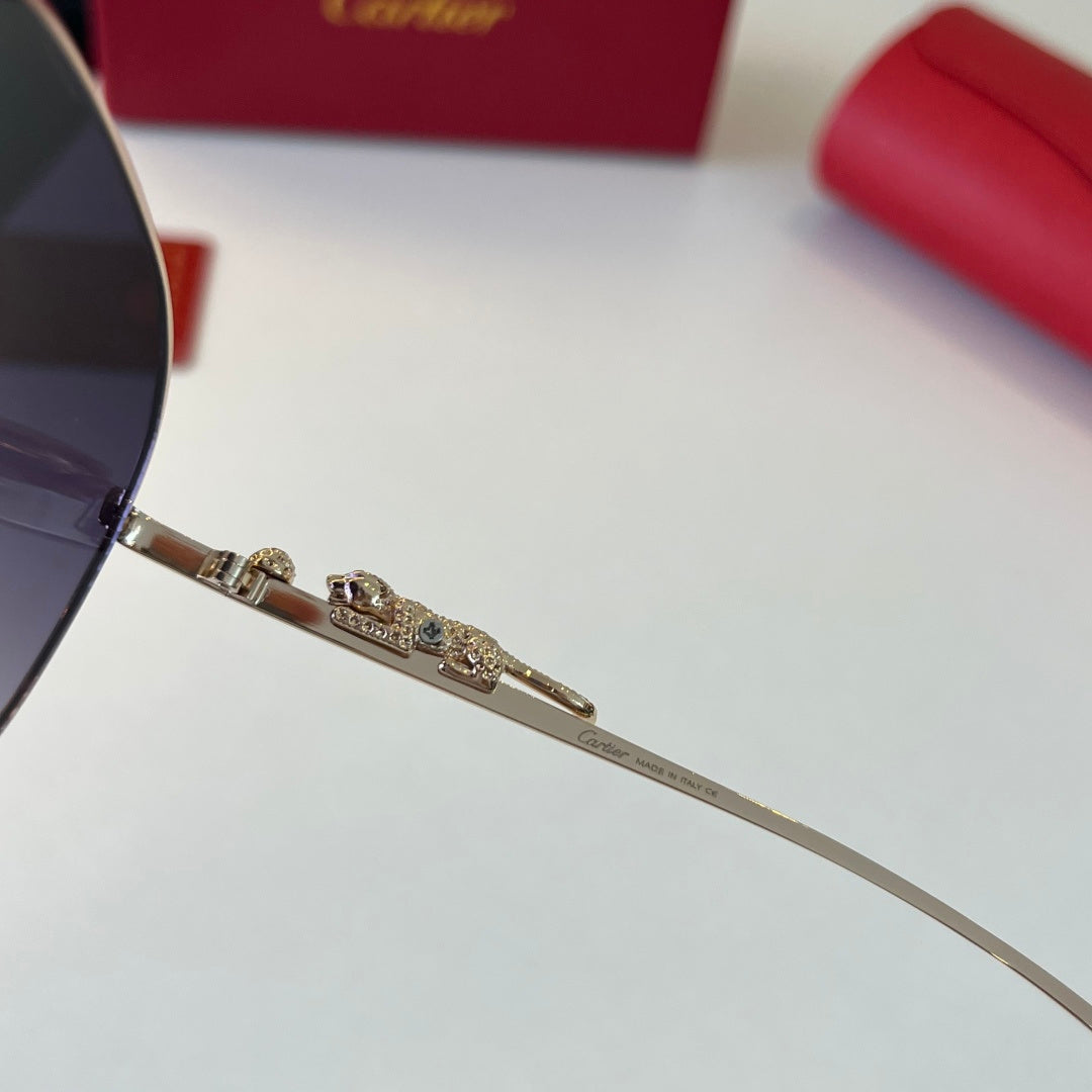 Cartier Lightweight Metal Rimless Blue Lens Sunglasses for Men & Wome - 465732 - detail image 10