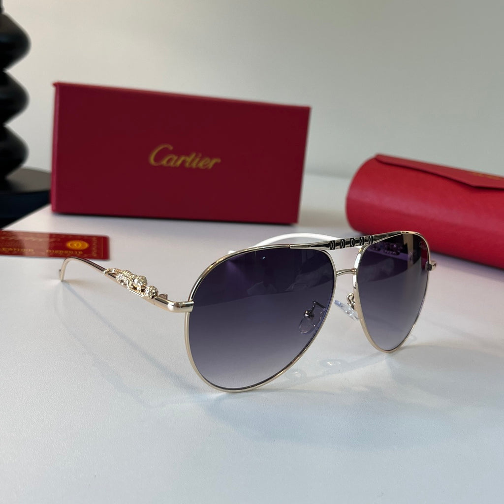Cartier Lightweight Metal Rimless Blue Lens Sunglasses for Men & Wome - 465732