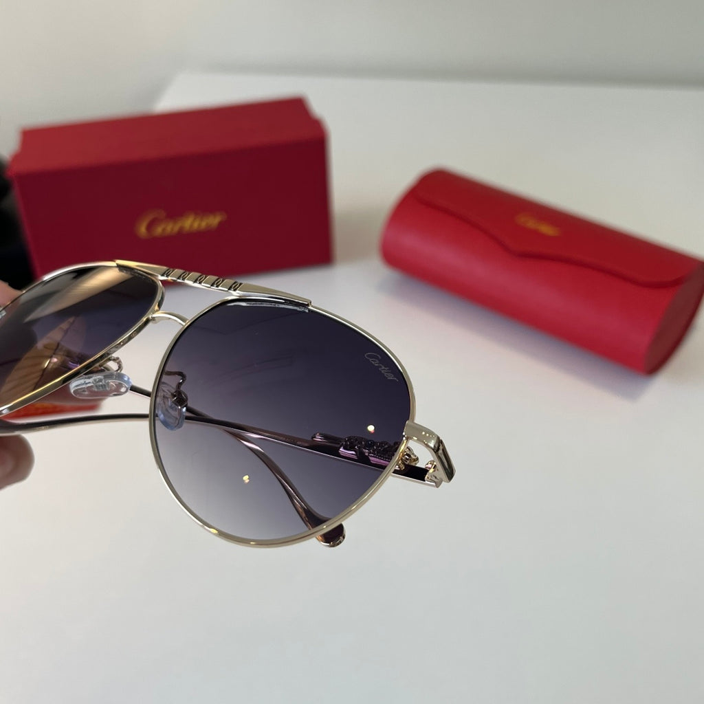 Cartier Lightweight Metal Rimless Blue Lens Sunglasses for Men & Wome - 465732 - detail image 6