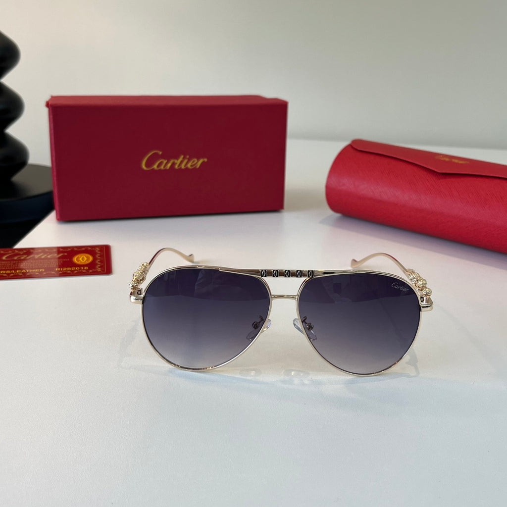 Cartier Lightweight Metal Rimless Blue Lens Sunglasses for Men & Wome - 465732 - detail image 2