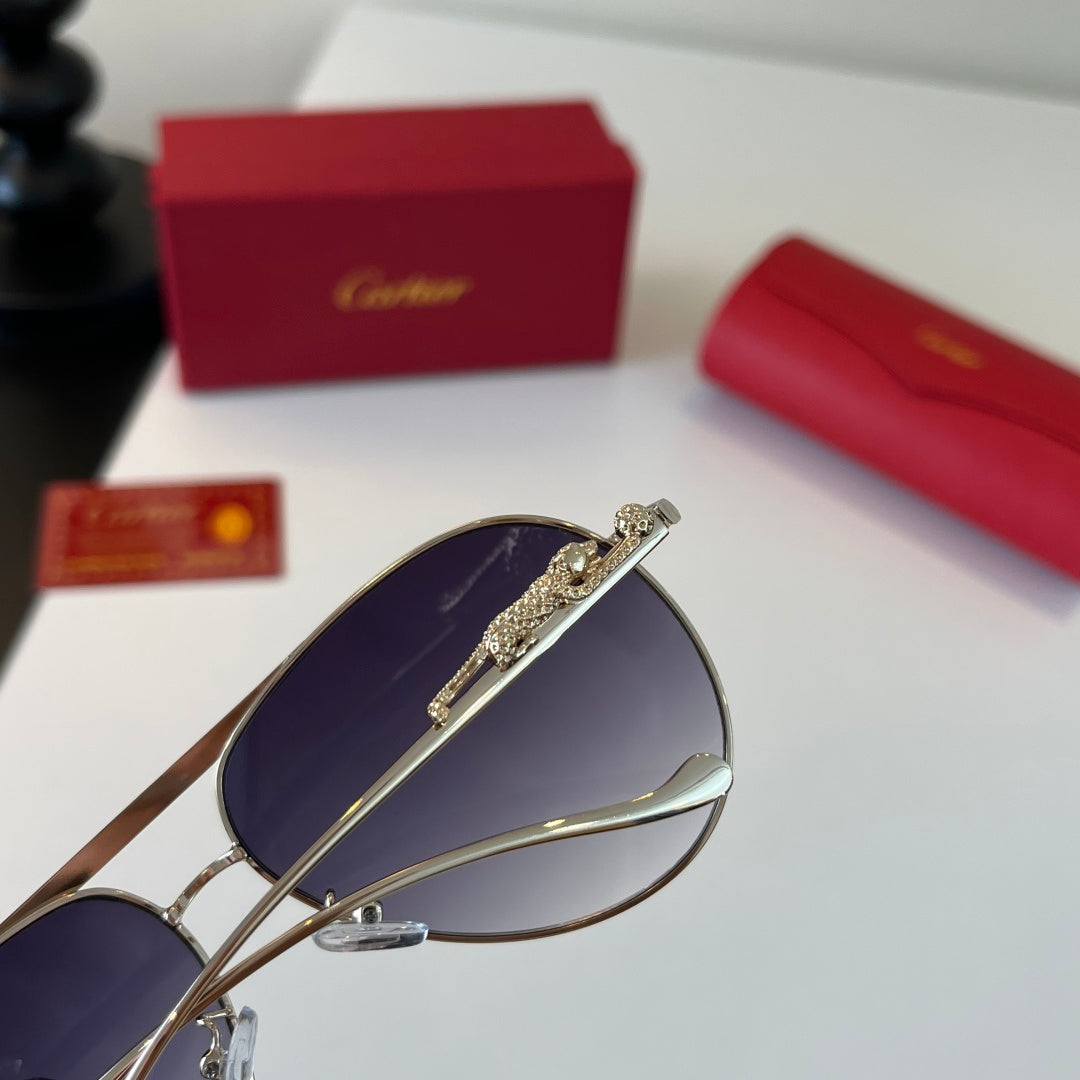 Cartier Lightweight Metal Rimless Blue Lens Sunglasses for Men & Wome - 465732 - detail image 7