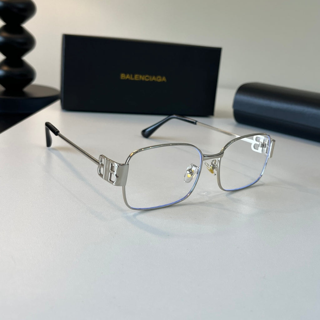 Balenciaga Rectangular Silver Lens Sunglasses for Men & Women - 466028