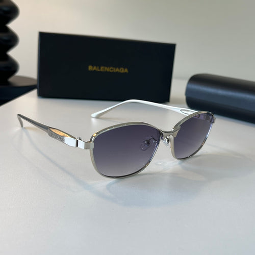 Balenciaga Rectangular Silver Lens Sunglasses for Men & Women - 358636