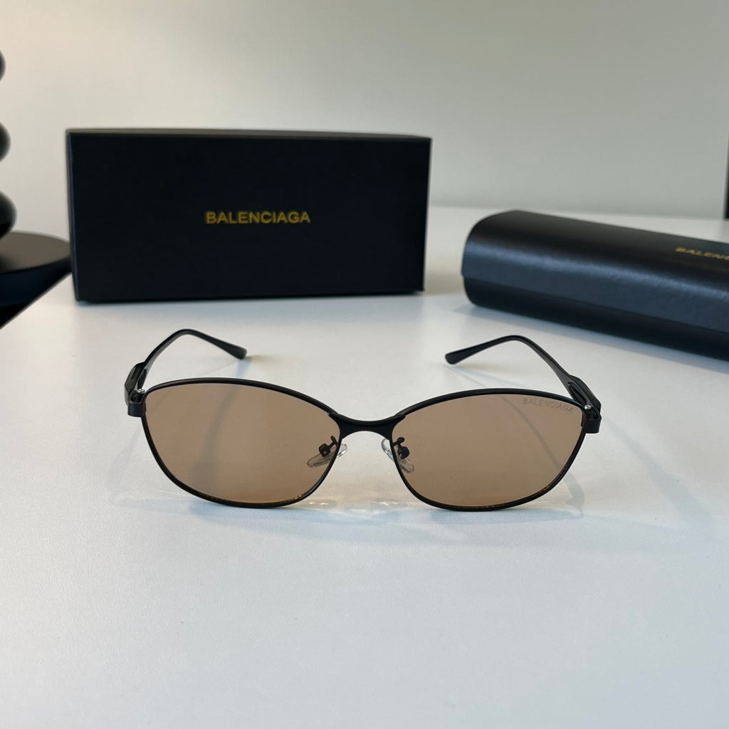 Balenciaga Rectangular Brown Lens Sunglasses for Men & Women - 466032 - detail image 2