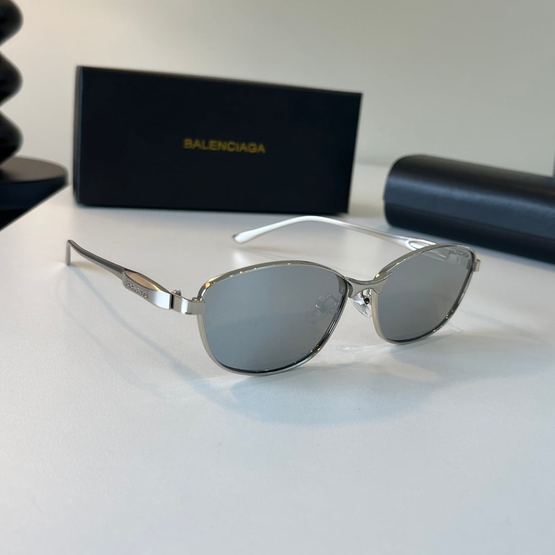 Balenciaga Rectangular Silver Lens Sunglasses for Men & Women - 466033
