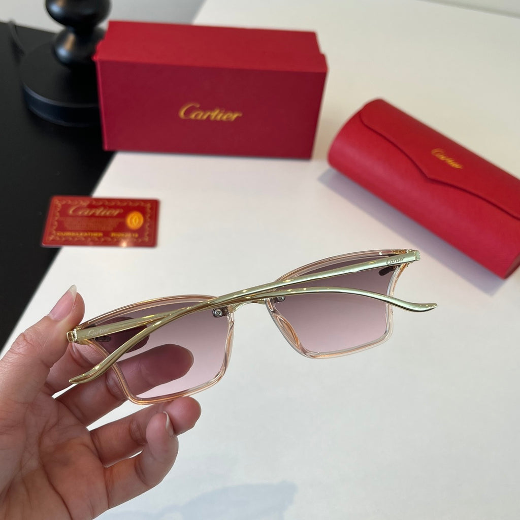 Cartier Lightweight Metal Rimless Silver Lens Sunglasses for Men & Wo - 487324 - detail image 8