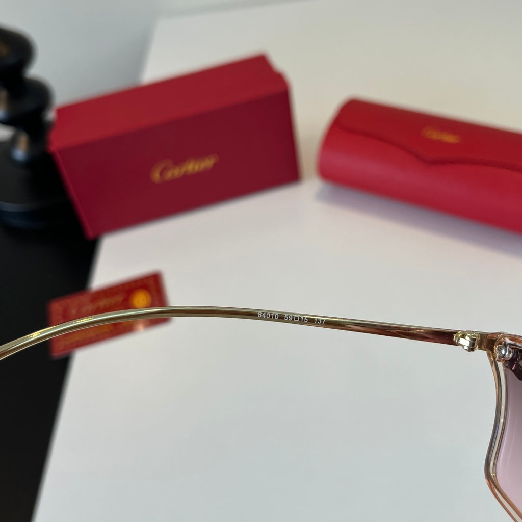 Cartier Lightweight Metal Rimless Silver Lens Sunglasses for Men & Wo - 487324 - detail image 9