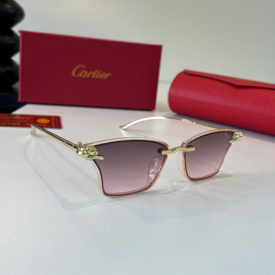 Cartier Lightweight Metal Rimless Silver Lens Sunglasses for Men & Wo - 432292