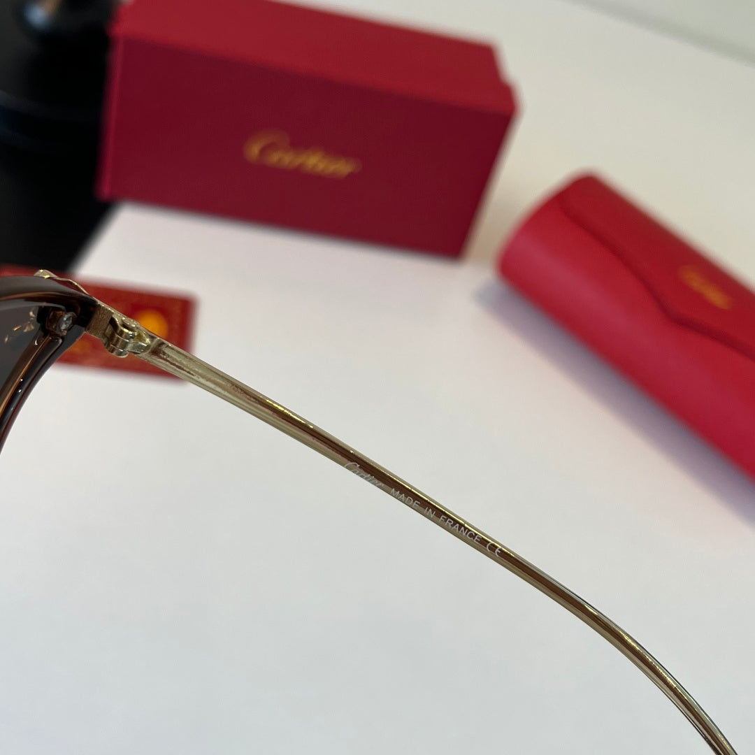 Cartier Lightweight Metal Rimless Brown Lens Sunglasses for Men & Wom - 487327 - detail image 10