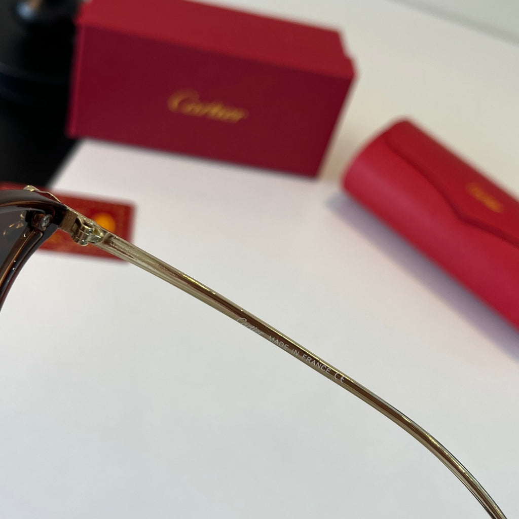Cartier Lightweight Metal Rimless Brown Lens Sunglasses for Men & Wom - 432295 - detail image 10
