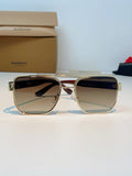 Burberry Metal Square Brown Lens Sunglasses for Men