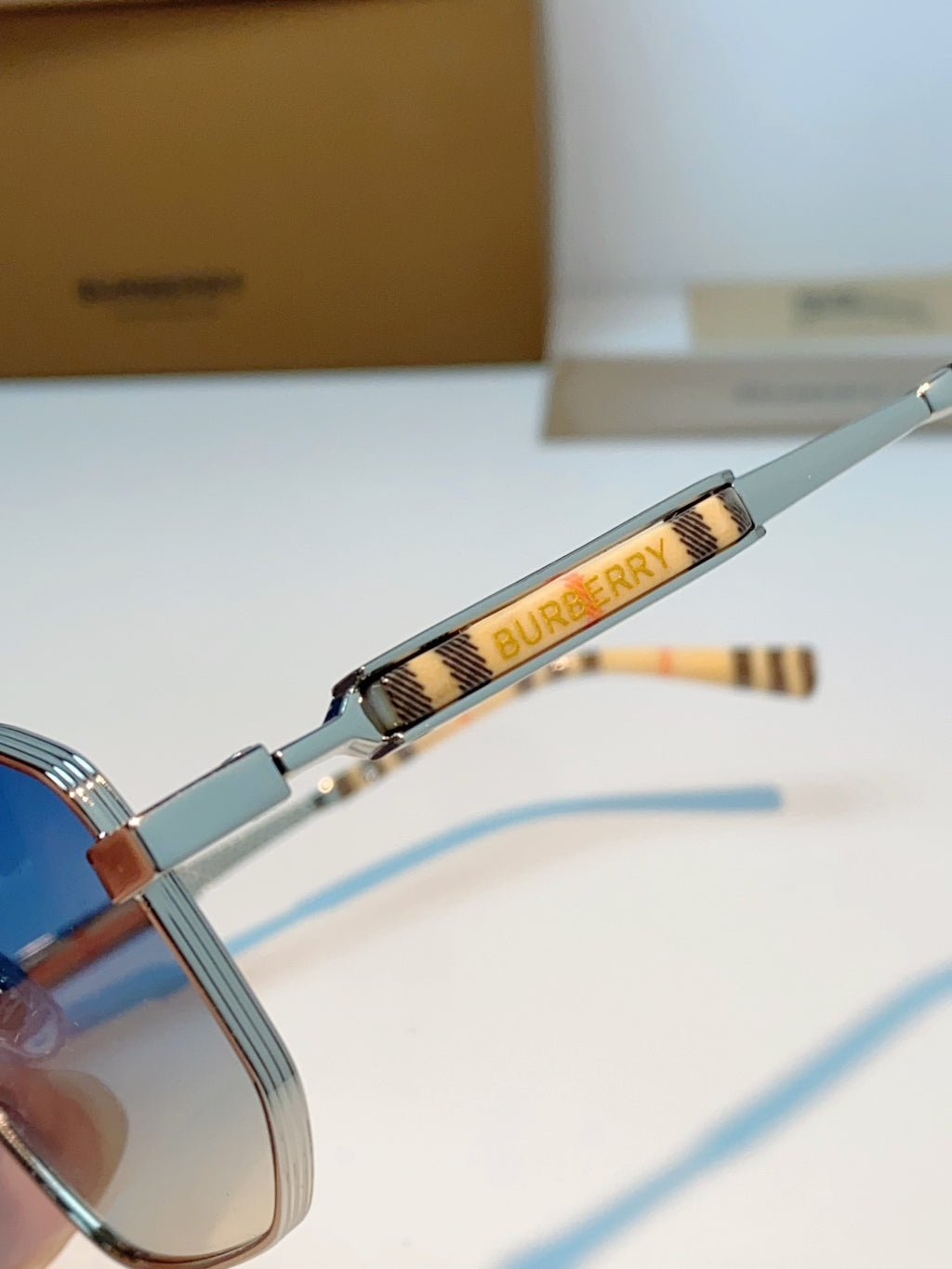 Burberry Metal Fashion Blue Lens Sunglasses for Men & Women - detail image 8