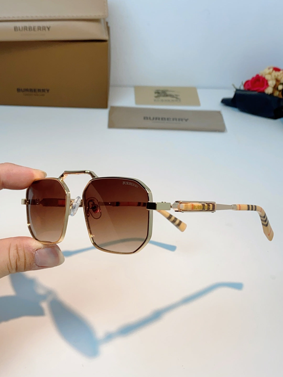 Burberry Metal Fashion Brown Lens Sunglasses for Men & Women - detail image 6