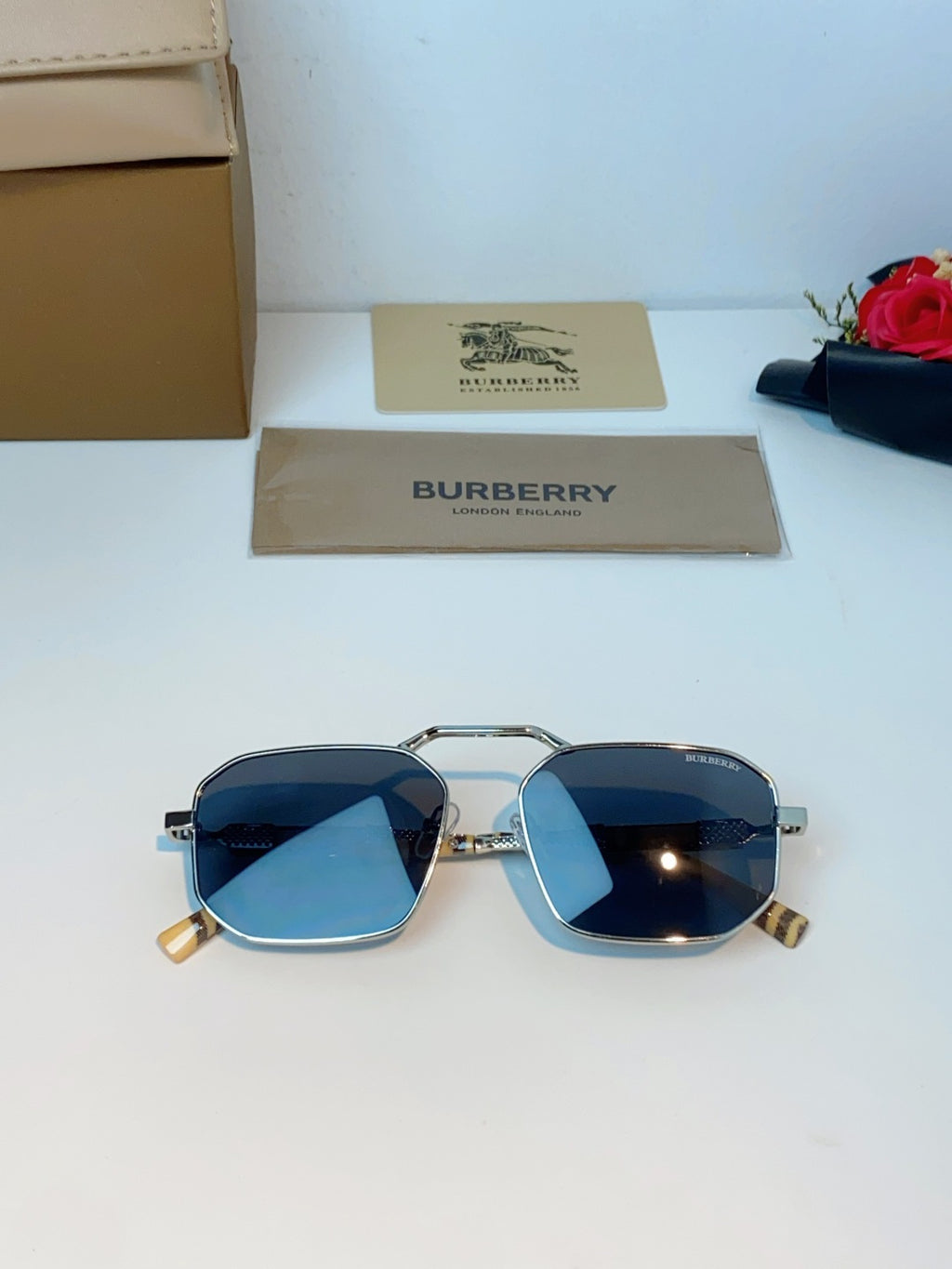 Burberry Metal Fashion Black Lens Sunglasses for Men & Women - 358618 - detail image 10