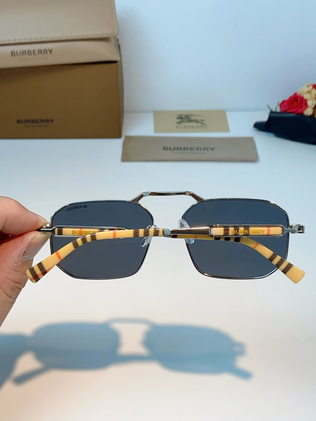 Burberry Metal Fashion Black Lens Sunglasses for Men & Women - 358618 - detail image 5
