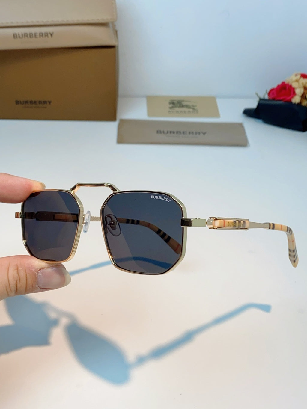 Burberry Metal Fashion Black Lens Sunglasses for Men & Women - detail image 6