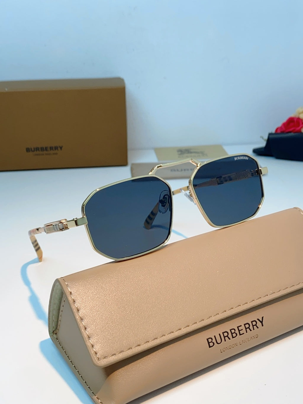 Burberry Metal Fashion Black Lens Sunglasses for Men & Women - detail image 11
