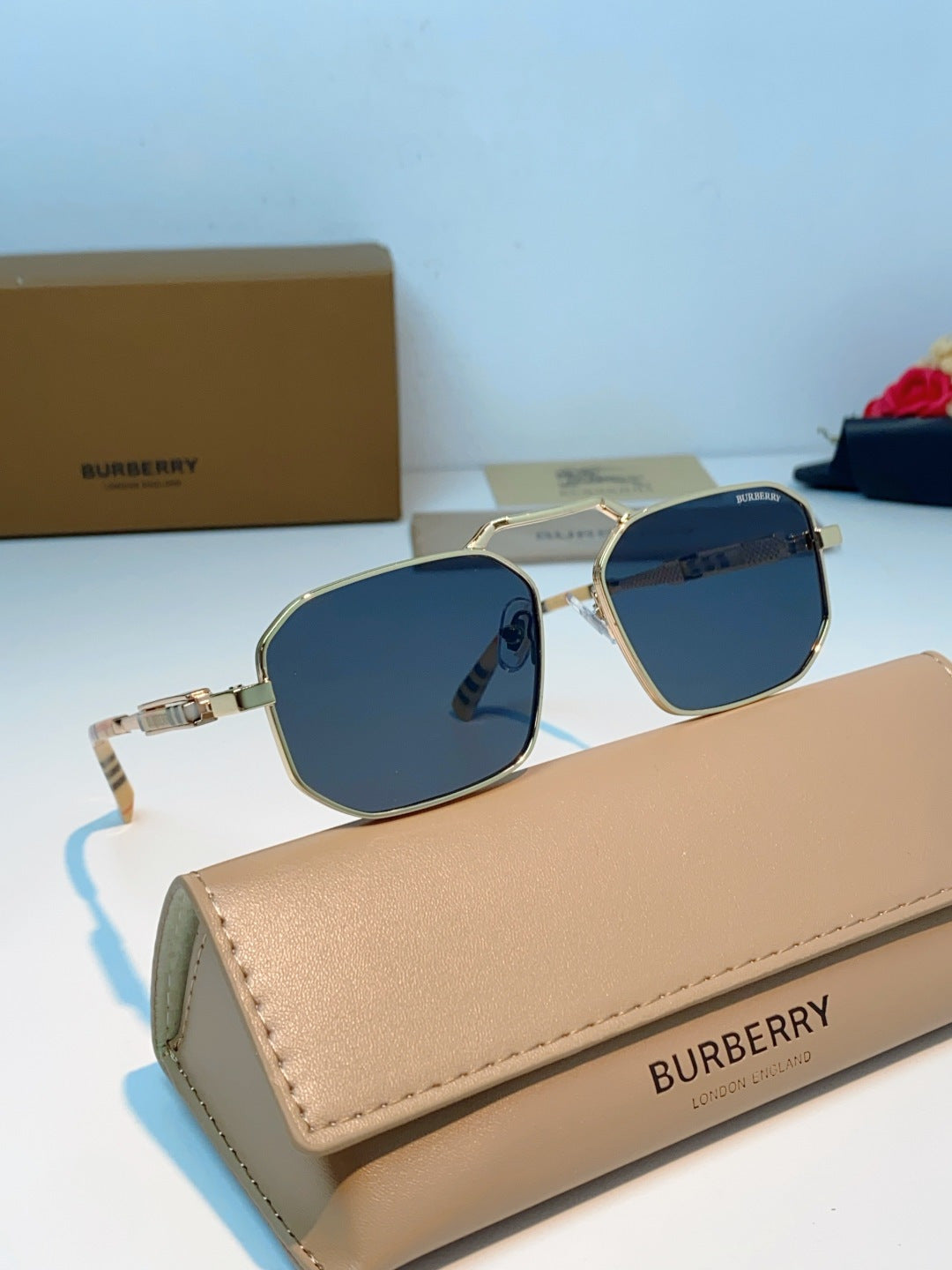Burberry Metal Fashion Black Lens Sunglasses for Men & Women - detail image 11