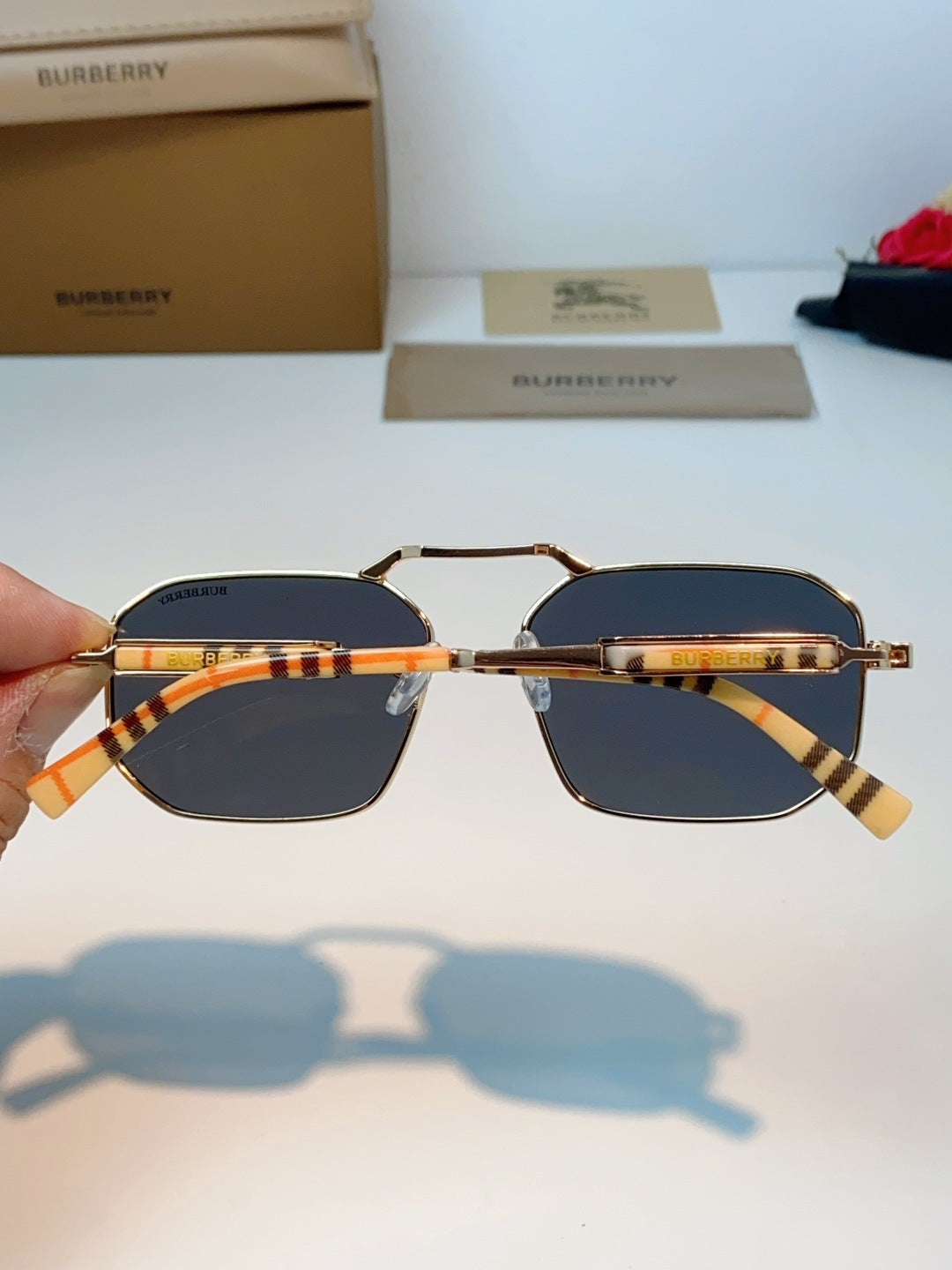Burberry Metal Fashion Black Lens Sunglasses for Men & Women - detail image 5