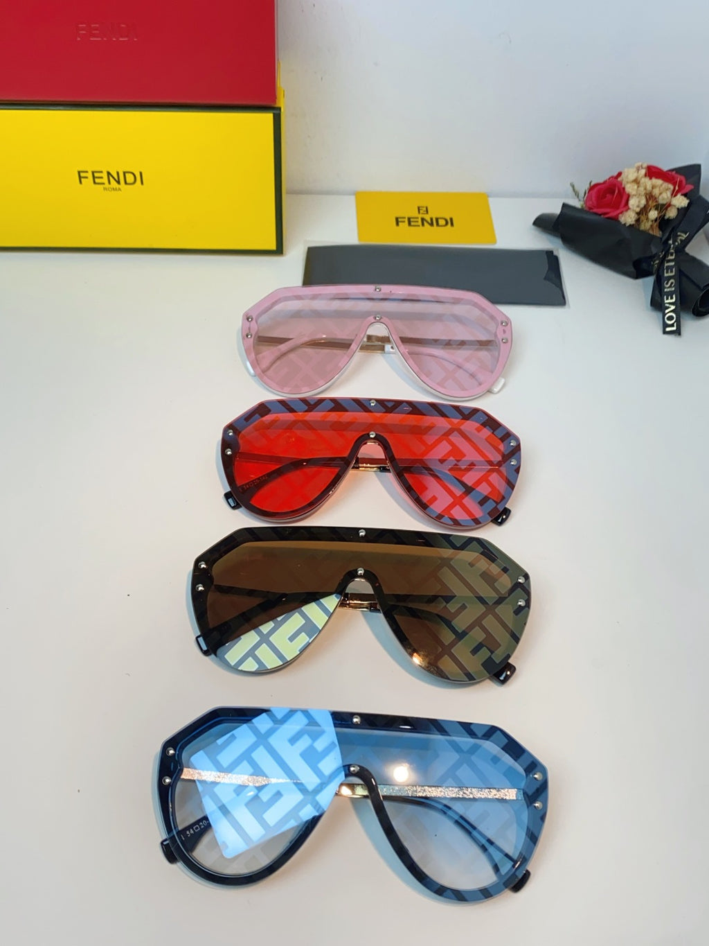 Fendi Lightweight Rimless Blue Lens Sunglasses for Men & Women - 358763 - detail image 11