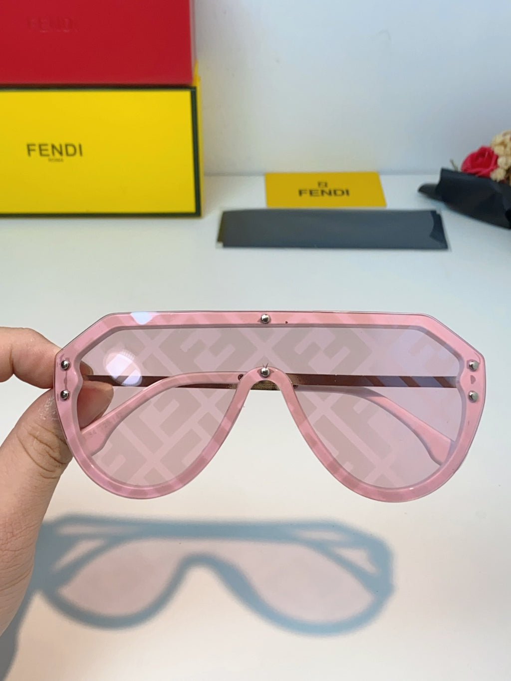 Fendi Lightweight Rimless Silver Lens Sunglasses for Men & Women - 358760 - detail image 4