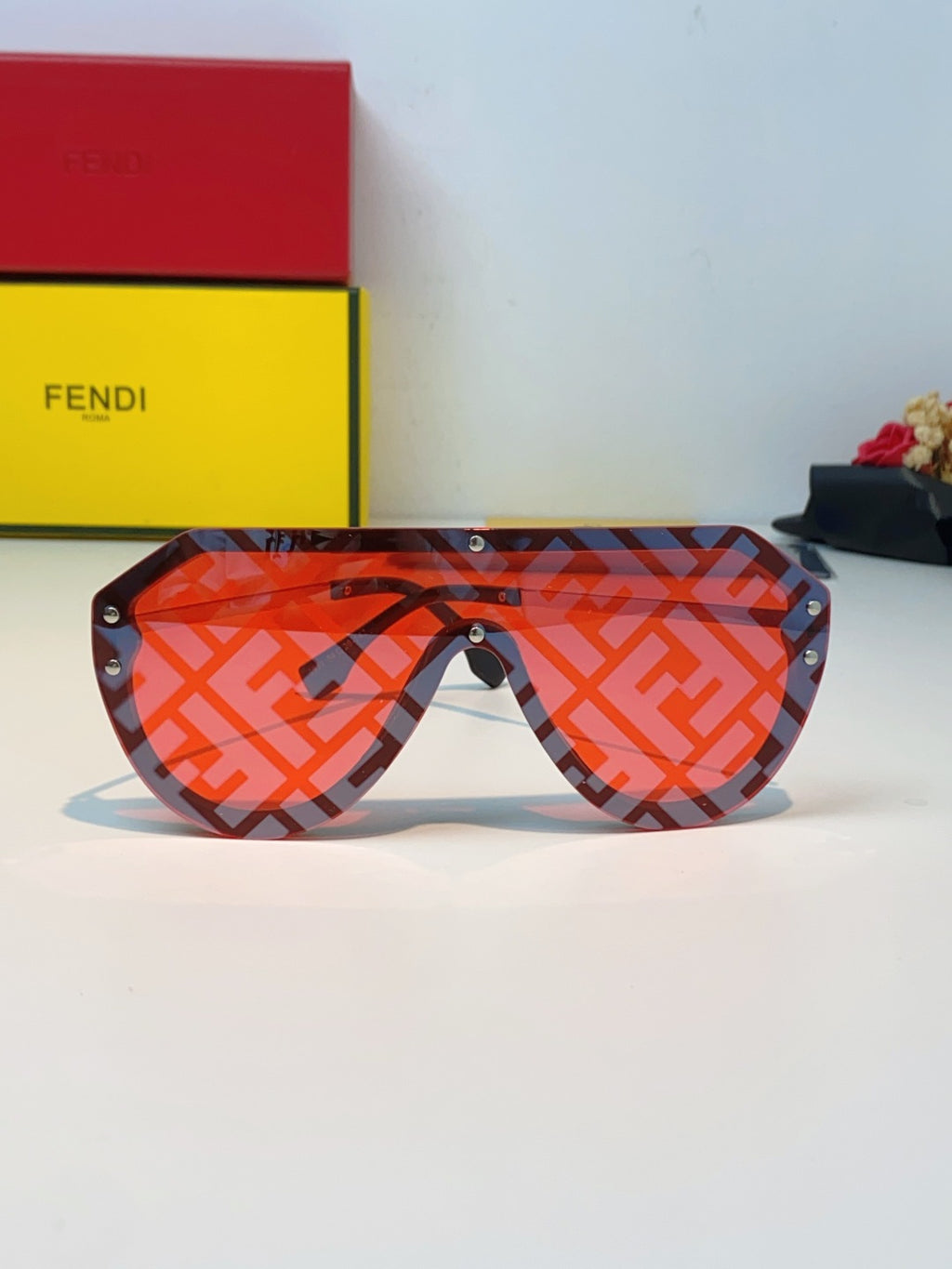 Fendi Lightweight Rimless Pink Lens Sunglasses for Men & Women - detail image 2