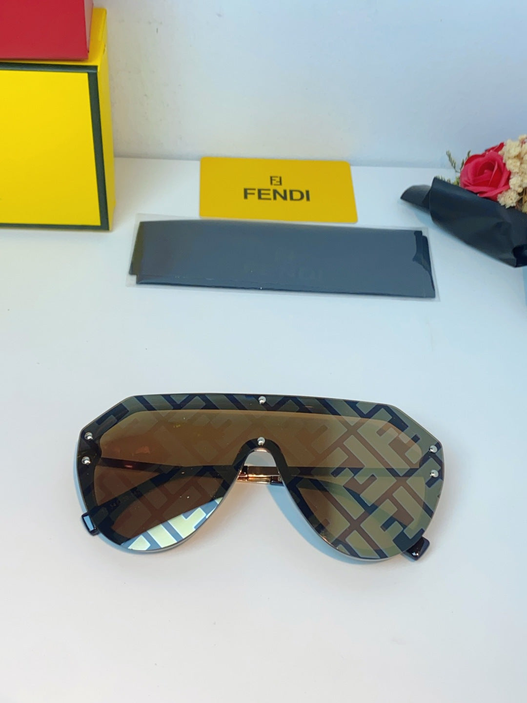 Fendi Lightweight Rimless Brown Lens Sunglasses for Men & Women - 358762 - detail image 8