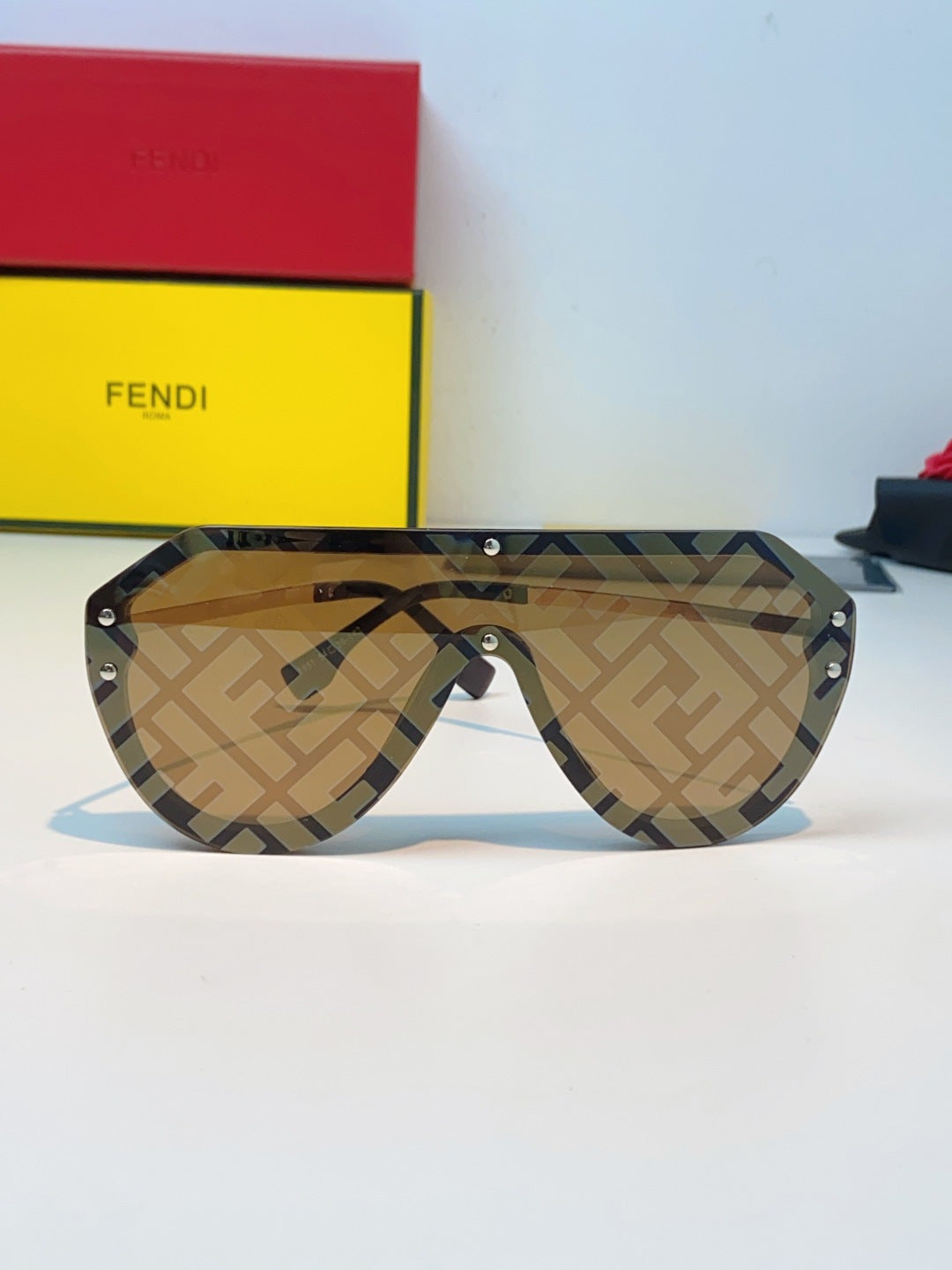 Fendi Lightweight Rimless Brown Lens Sunglasses for Men & Women - 358762 - detail image 2