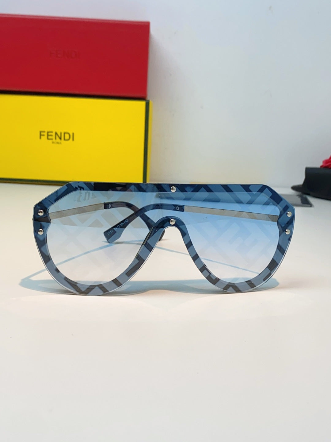 Fendi Lightweight Rimless Blue Lens Sunglasses for Men & Women - 358763 - detail image 2