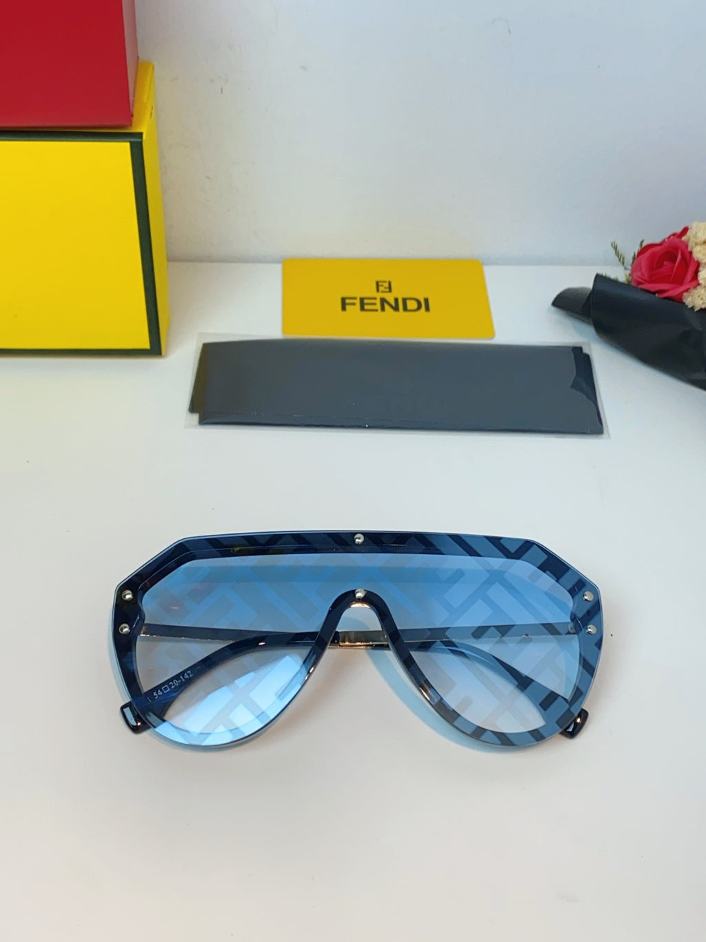 Fendi Lightweight Rimless Blue Lens Sunglasses for Men & Women - 358763 - detail image 8