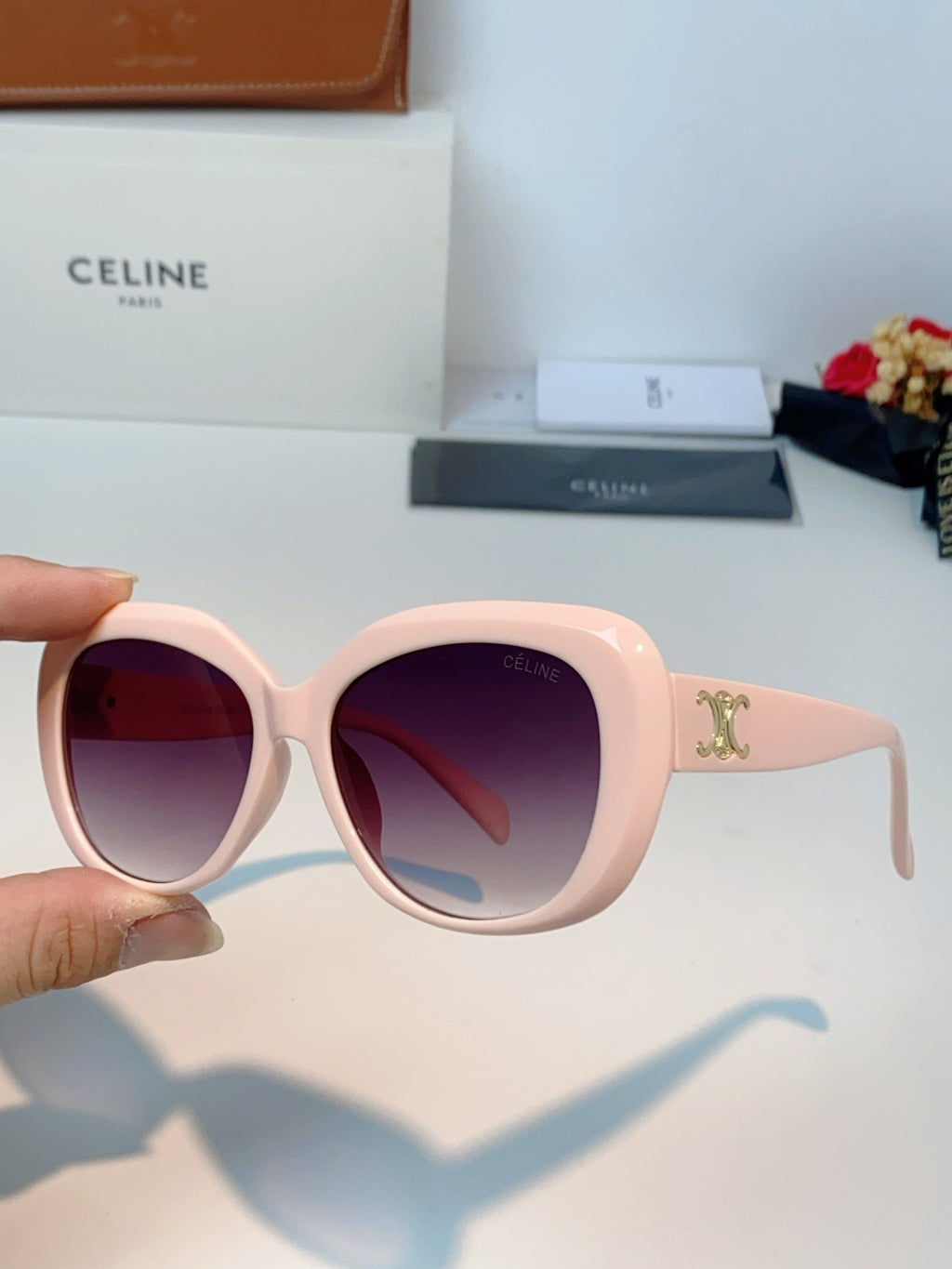 Celine Cat-Eye Purple Lens Sunglasses for Men & Women - detail image 6