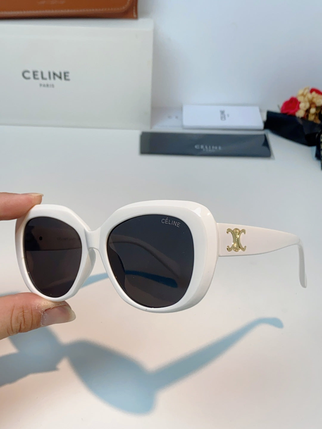 Celine Cat-Eye Black Lens Sunglasses for Men & Women - 358329 - detail image 6