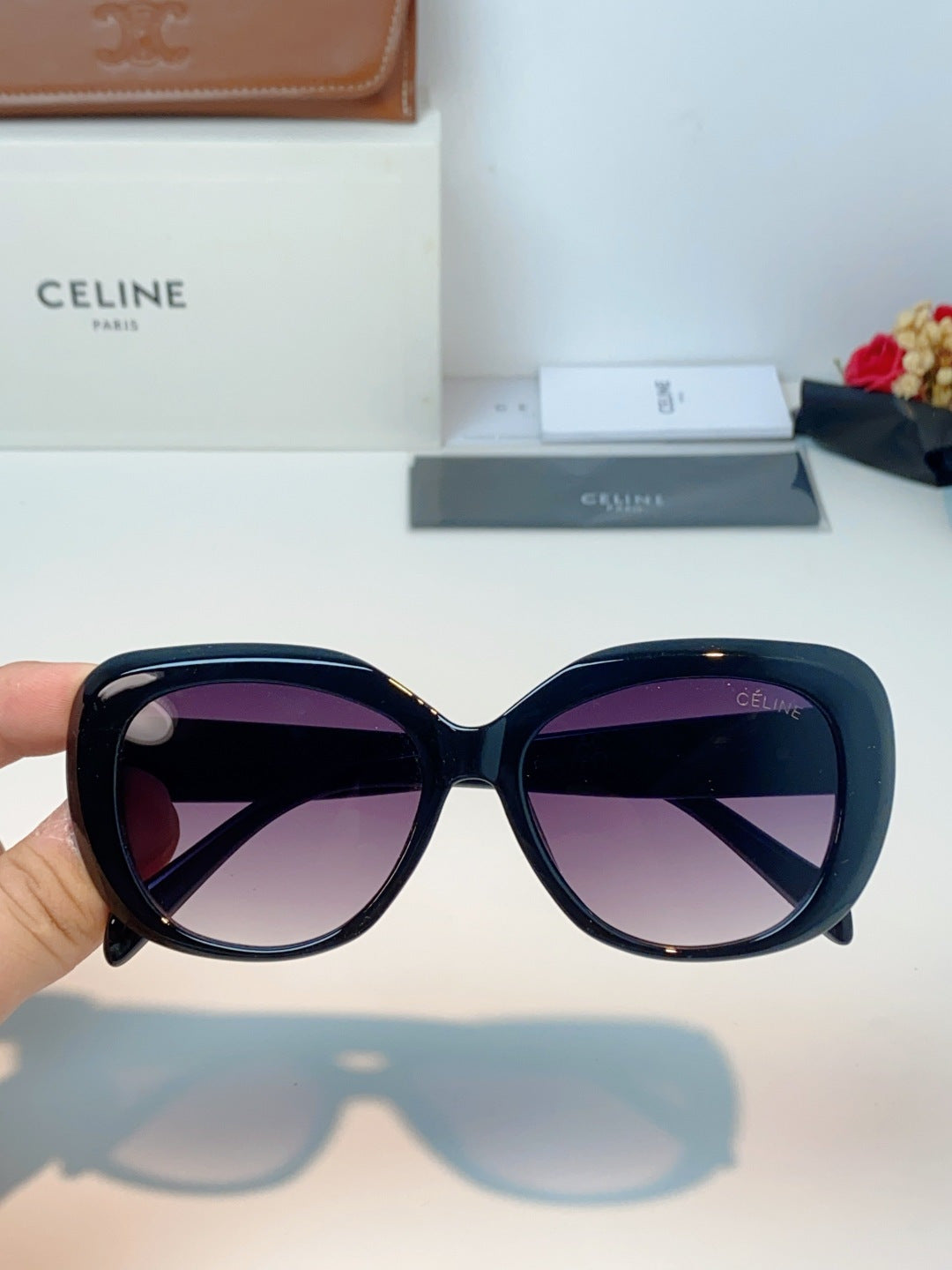 Celine Cat-Eye Black Lens Sunglasses for Men & Women - 358331 - detail image 4