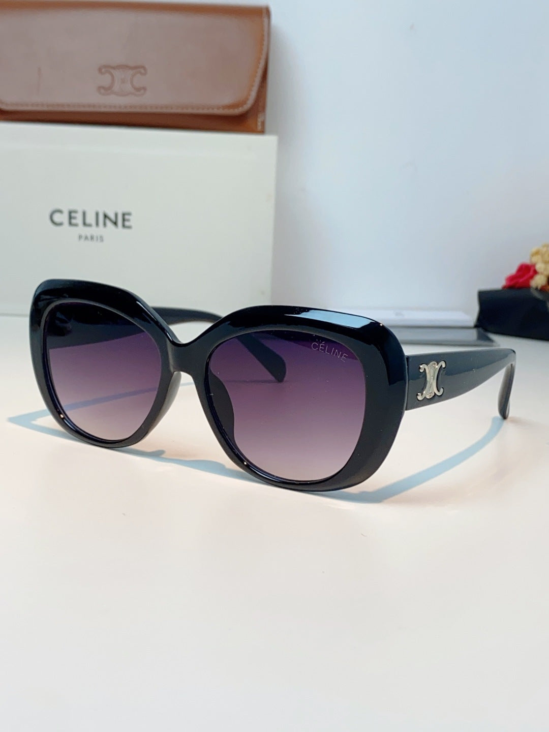 Celine Cat-Eye Black Lens Sunglasses for Men & Women - 358331