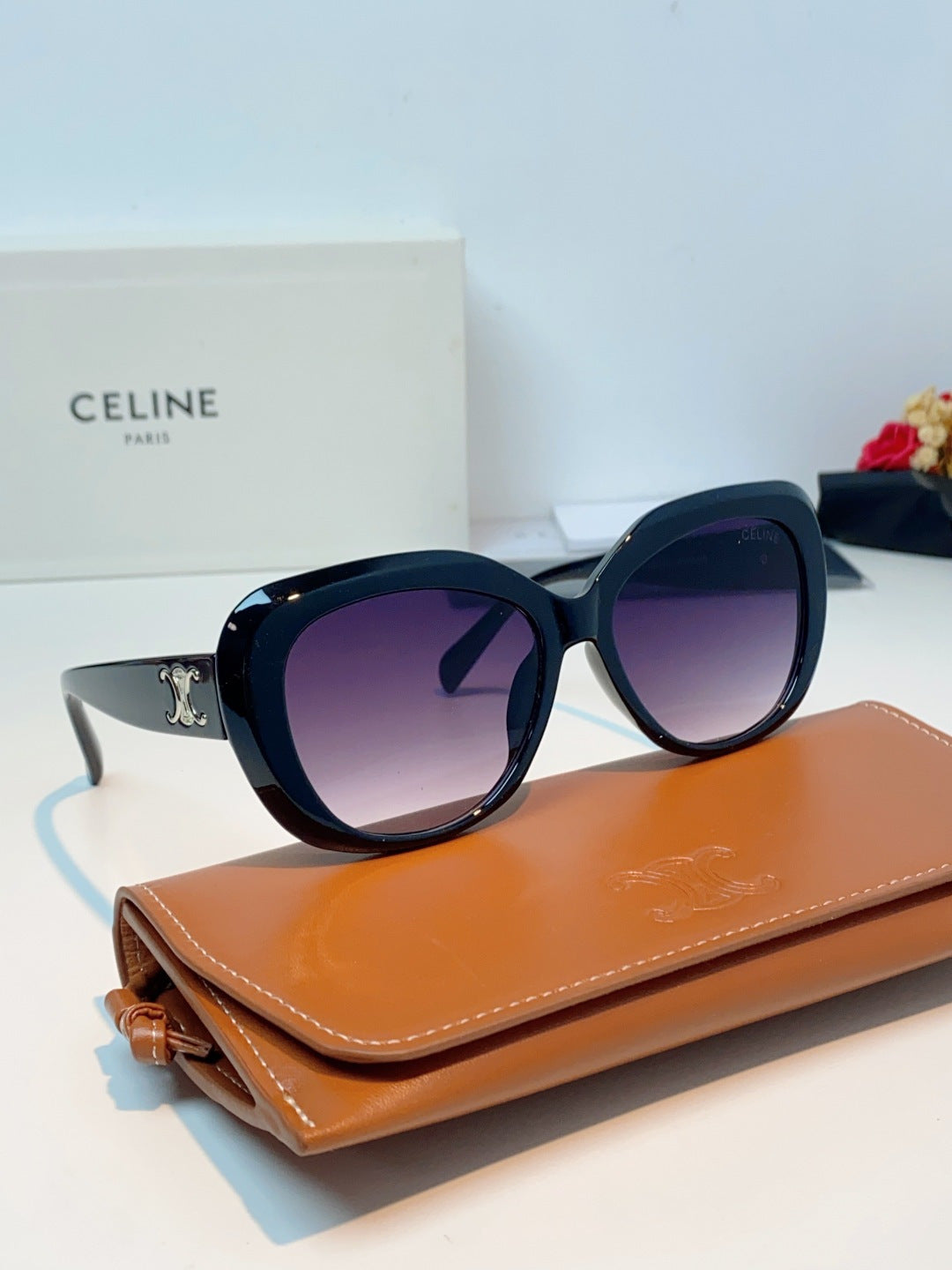 Celine Cat-Eye Black Lens Sunglasses for Men & Women - 358331 - detail image 11