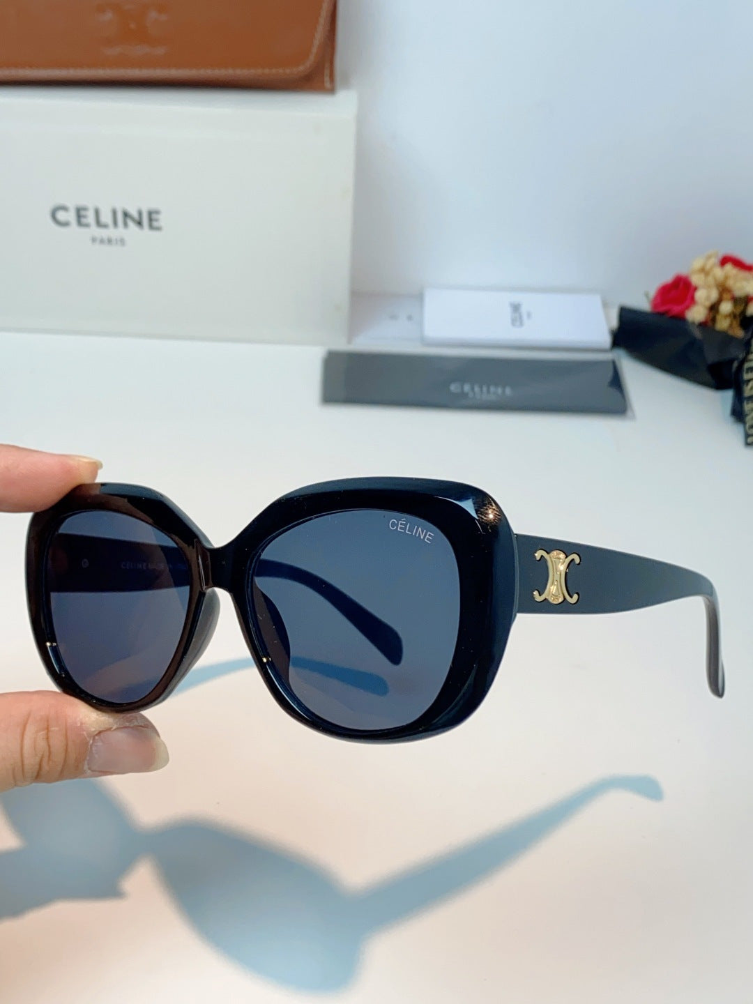 Celine Cat-Eye Black Lens Sunglasses for Men & Women - 358332 - detail image 6