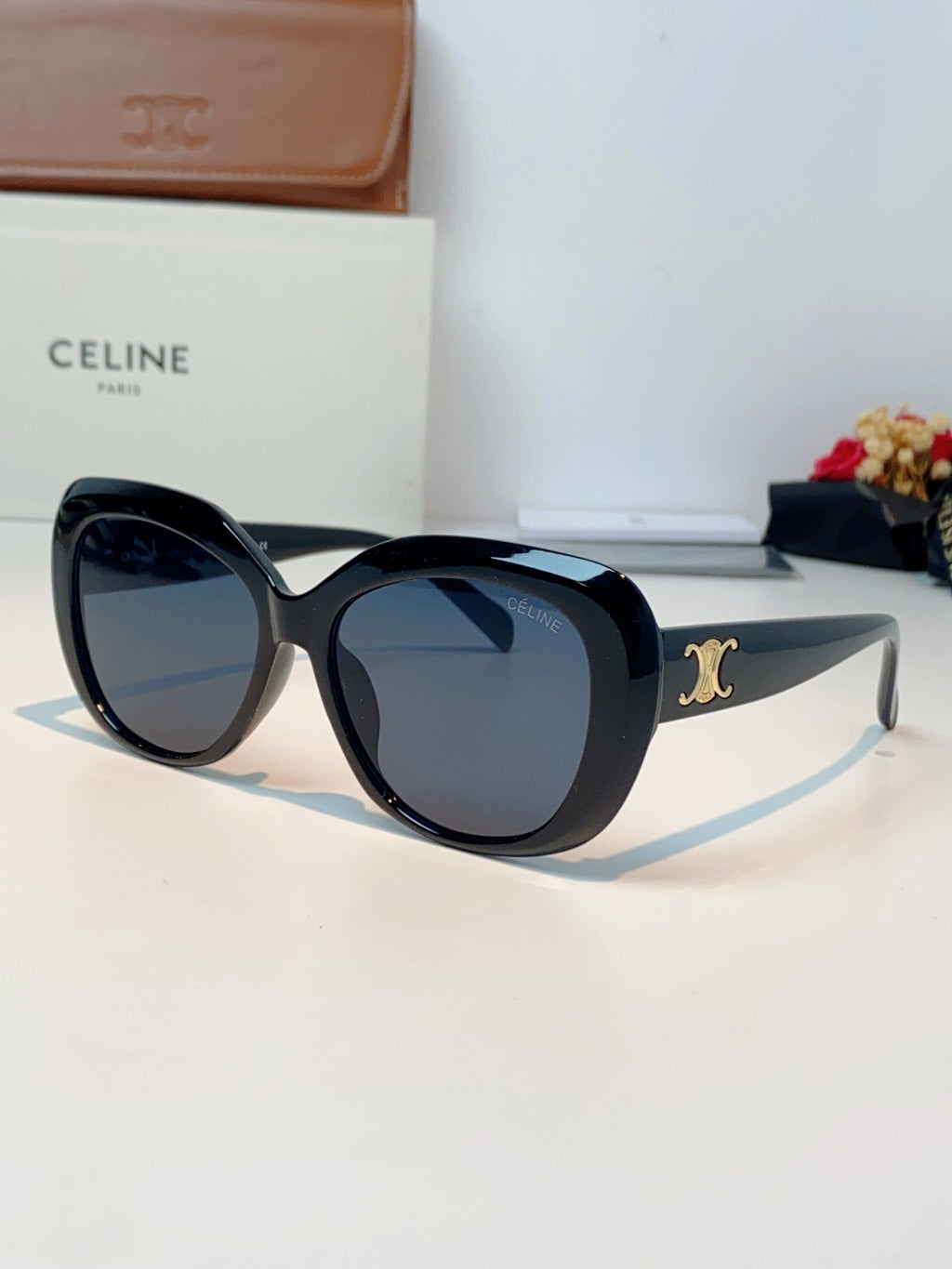 Celine Cat-Eye Black Lens Sunglasses for Men & Women - 358332