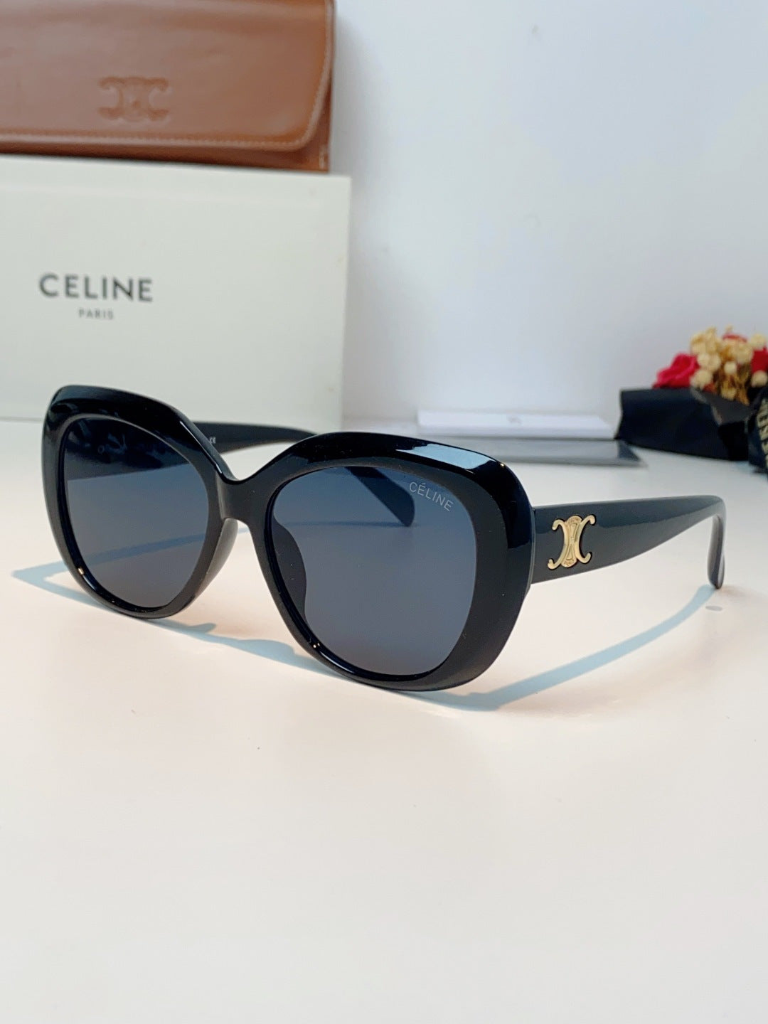 Celine Cat-Eye Black Lens Sunglasses for Men & Women - 358332