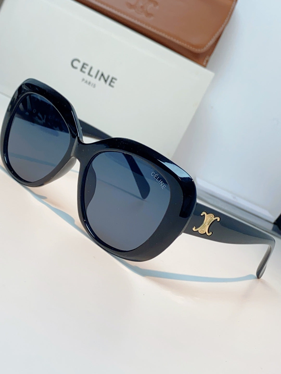 Celine Cat-Eye Black Lens Sunglasses for Men & Women - 358332 - detail image 7