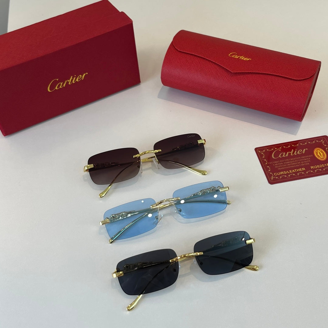 Cartier Lightweight Metal Rimless Silver Lens Sunglasses for Men & Wo - 415900 - detail image 11